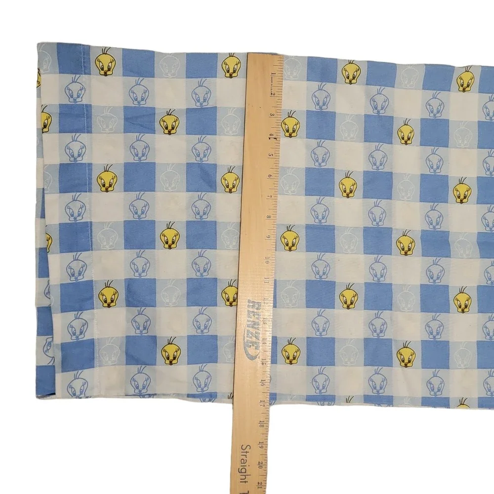 Vintage Warner Bros Blue White Tweety Bird Pillow Case‎ Size 17X33.5 in